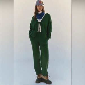 Free People Solar Sweater Set in green NWT